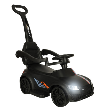 Paspiriamas automobilis su šviesomis ir garsais (juodas)