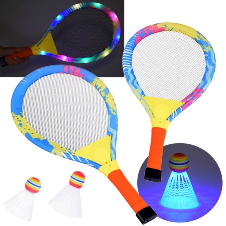 Šviečiančios badmintono raketės