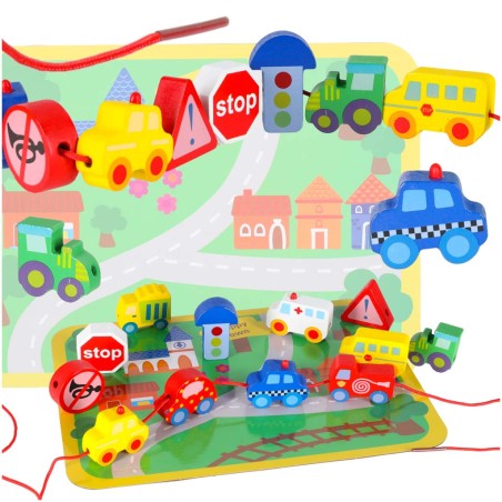 Medinis vėrimo žaidimas "Transportas"
